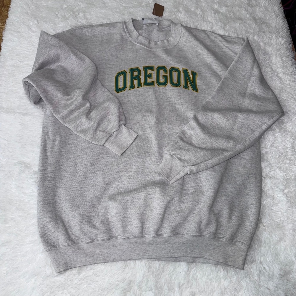 Vintage Lee Heavyweight Oregon Ducks Crewneck Sweatshirt Men's Gray